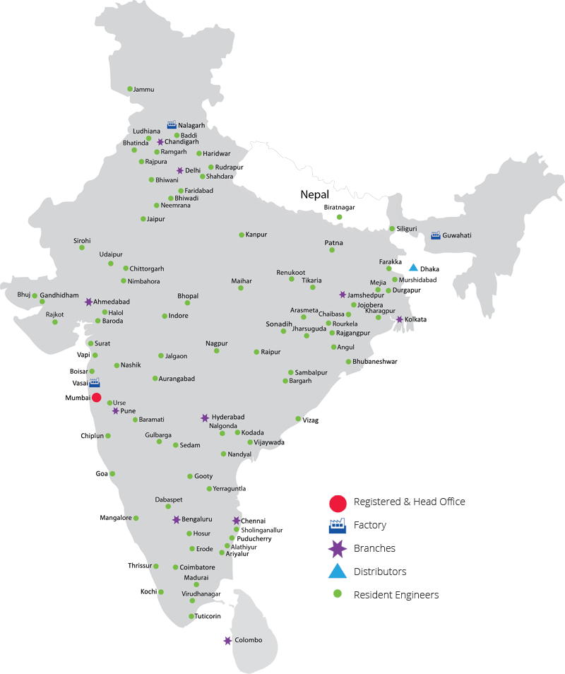 Control Print Service Network Map - Trelleborg Sealing Solutions India Pvt Ltd (800x954), Png Download