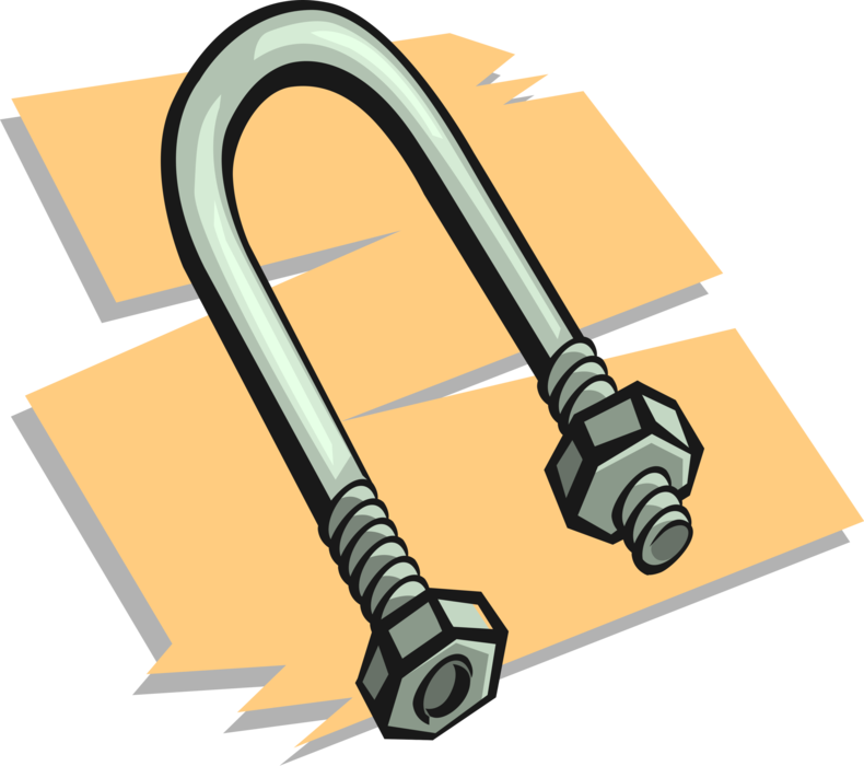 Vector Illustration Of U-bolt With Screw Threads On - Vector Graphics (790x700), Png Download
