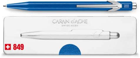 849 Metallic Blue Ballpoint Pen - Caran D Ache 849 Black Pen (480x300), Png Download