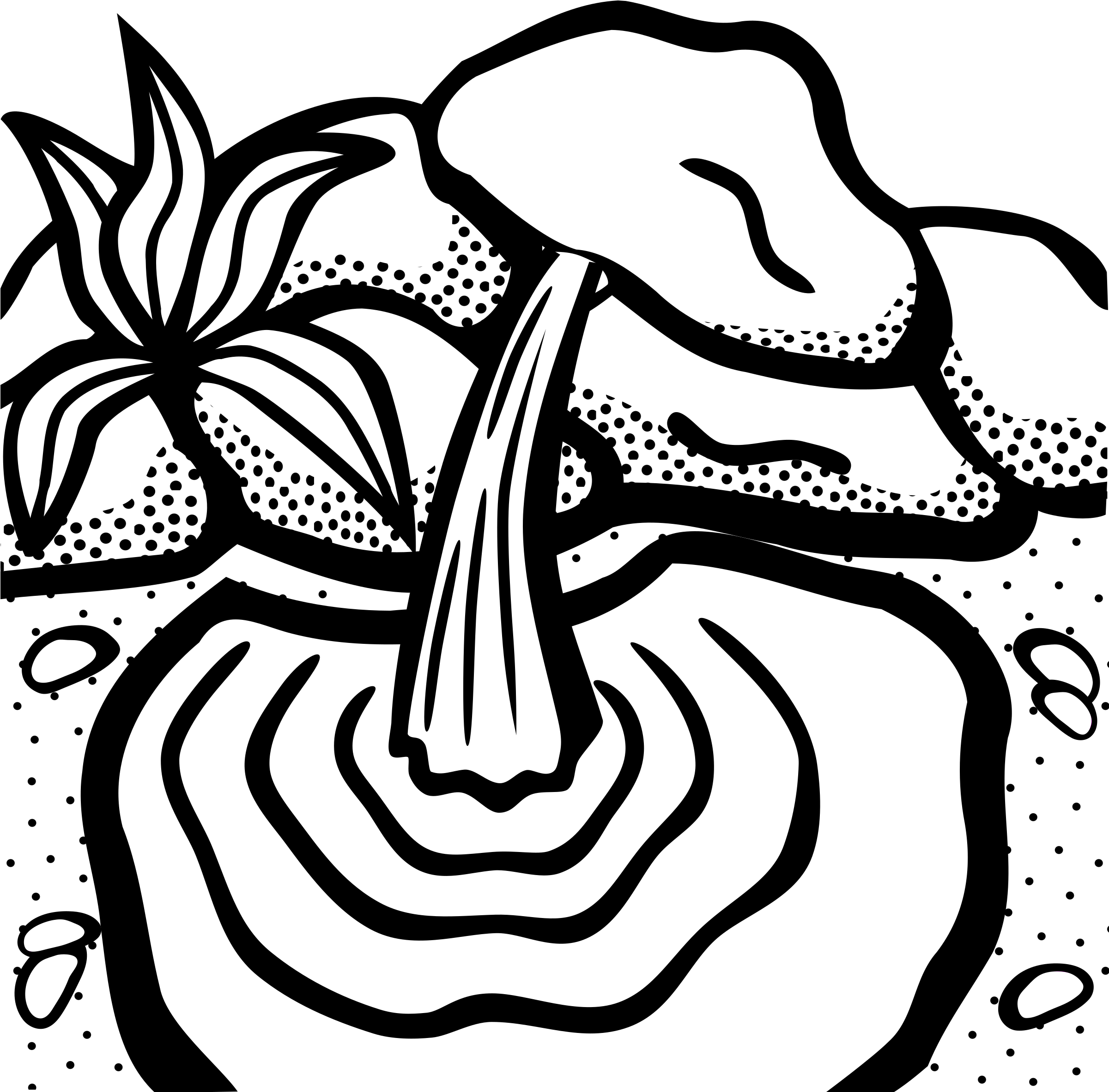 Lineart Big Image Png - Spring Water Clipart Black And White (2400x2400), Png Download