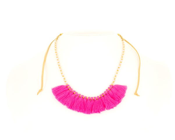 Pink Tassel Necklace - Chain (600x600), Png Download