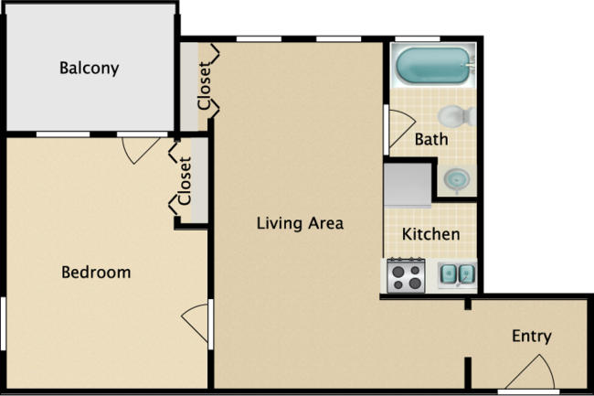 Floor Plan Photo Of 200 Fountain Apartments In New - 200 Fountain (650x433), Png Download