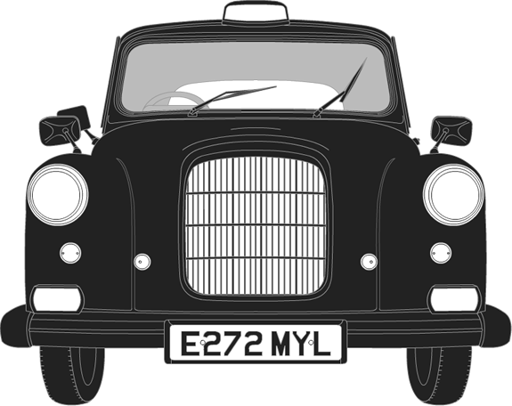 Front Illustration Of Austin Fx4 E272 Myl - Majori (575x456), Png Download