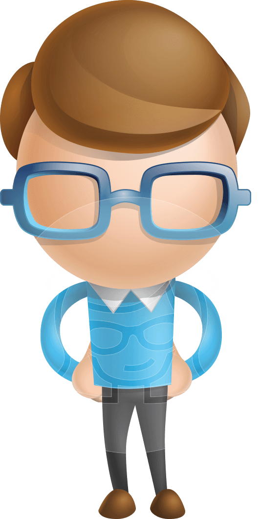 Nerdy - Nerd In Glasses Cartoon (530x1060), Png Download