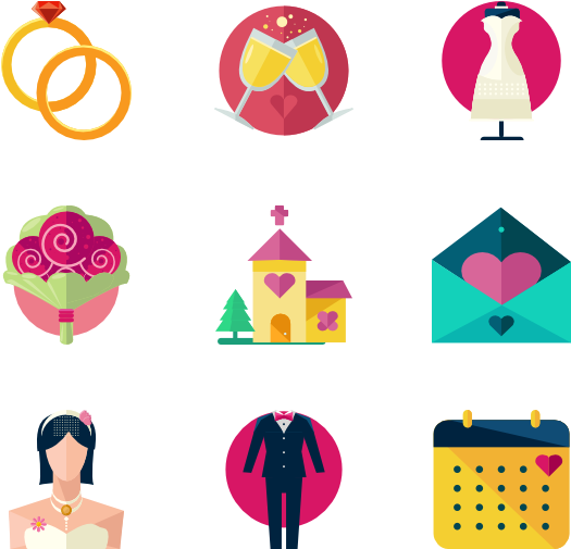 Wedding - Wedding Icons Png (600x564), Png Download