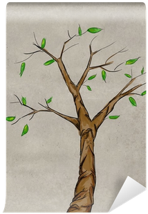 Stem Decoration Sketch Tree Watercolor Wall Mural • - Drawing (400x400), Png Download
