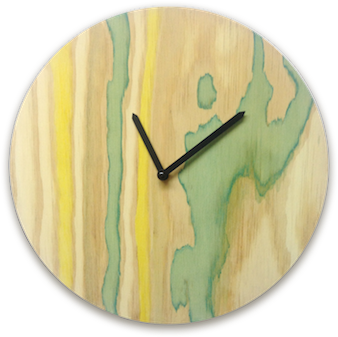 Naturally Stained Wooden Clock, Prague - Plywood (407x407), Png Download