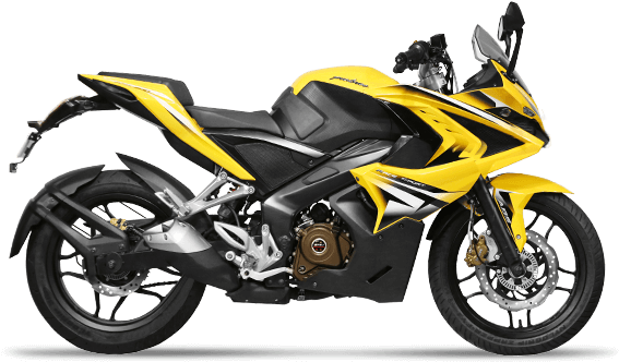 Yellow - Bajaj Pulsar 150 Rs (666x371), Png Download