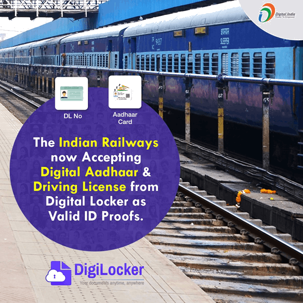 Indian Railways To Accept Digital Aadhaar, Driving - Digital India (624x624), Png Download