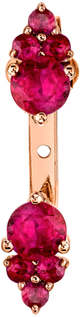 Ruby Cluster Stud And Ear Jacket Set - Ear (1200x1200), Png Download