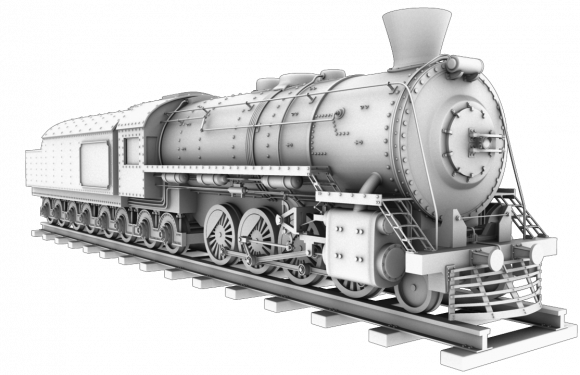 39 Amazing Train 3d Model Free Download - 3d Model Of Train (580x375), Png Download
