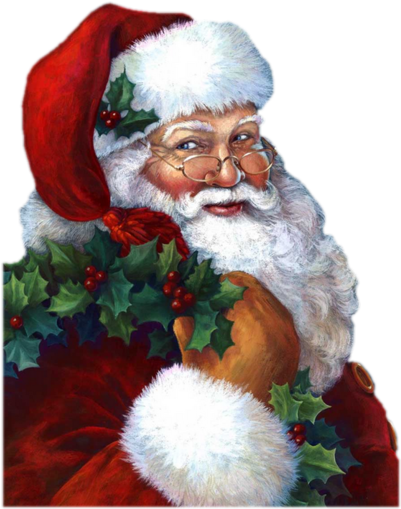 Vintage Papa Noêl - Christmas Day (400x521), Png Download