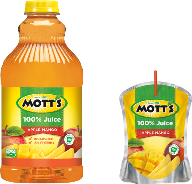 Mott's 100% Original Apple Juice, 64 Fl Oz Bottle (660x620), Png Download
