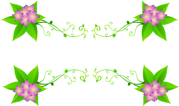 Spring Flowers Decoration Clipart - Spring Decoration Png (600x389), Png Download