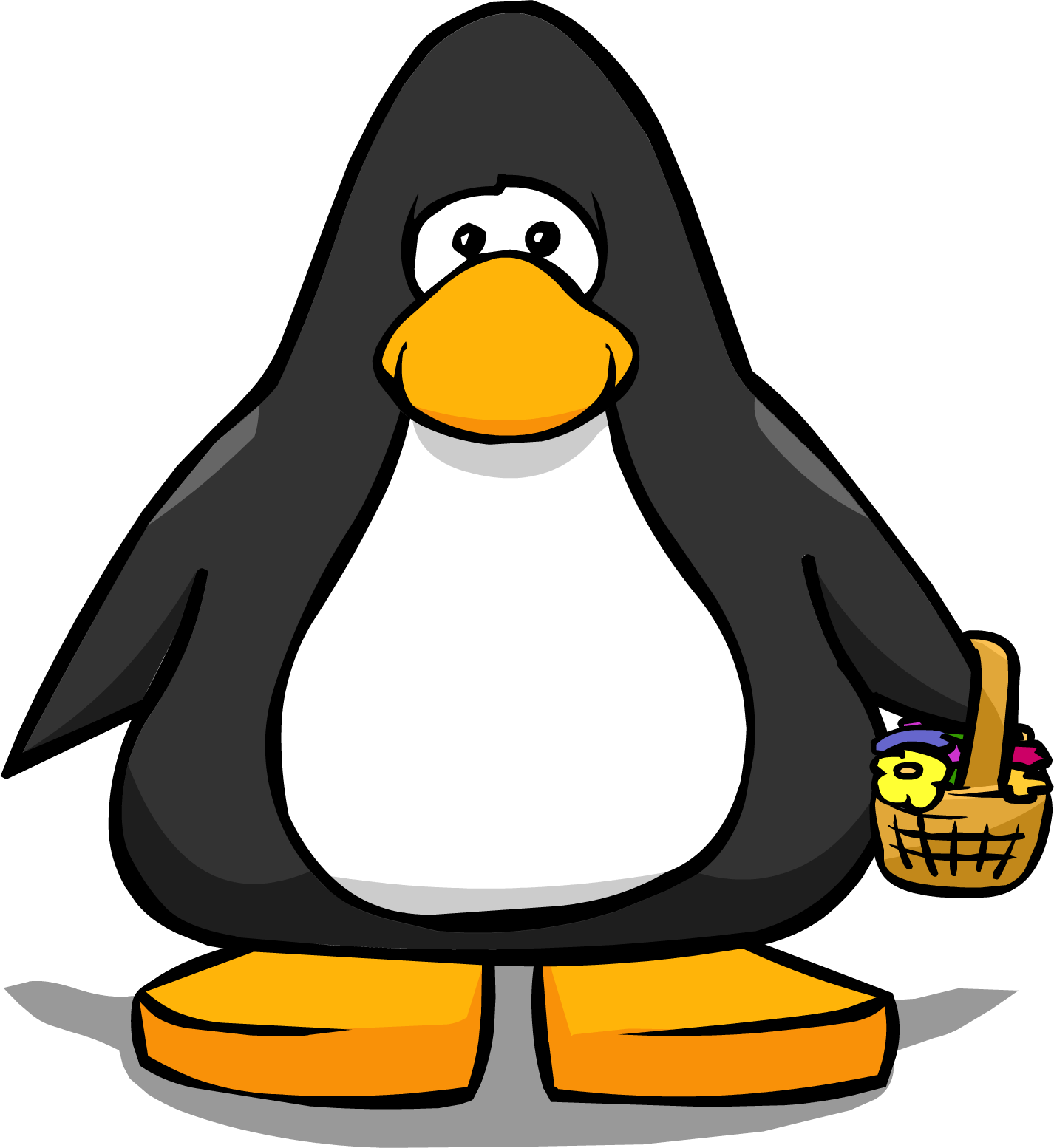 Flower Basket From A Player Card - Penguin With Hard Hat (1426x1554), Png Download