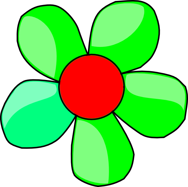 Green Flower Clip Art At Clker Com - Flowers Green Clipart (600x594), Png Download