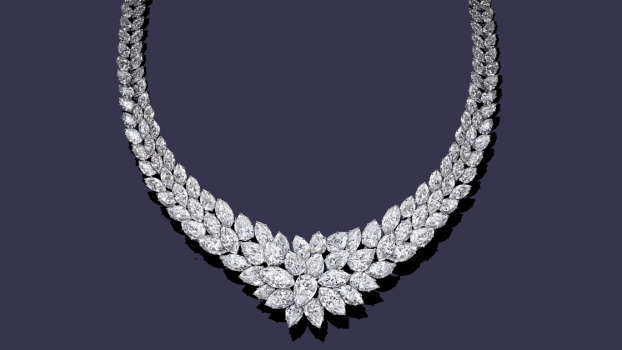 Winston™ Cluster By Harry Winston Diamond Necklace - Jewellery (622x350), Png Download