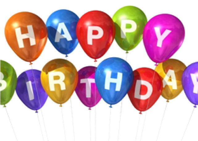 Happy Birthday On Balloons Png (640x480), Png Download