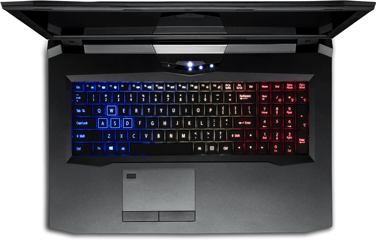 Stratos-17 Keyboard View - Sager Np9172 17.3 Fhd Ips G-sync Vr Ready Gaming Laptop (1379x878), Png Download