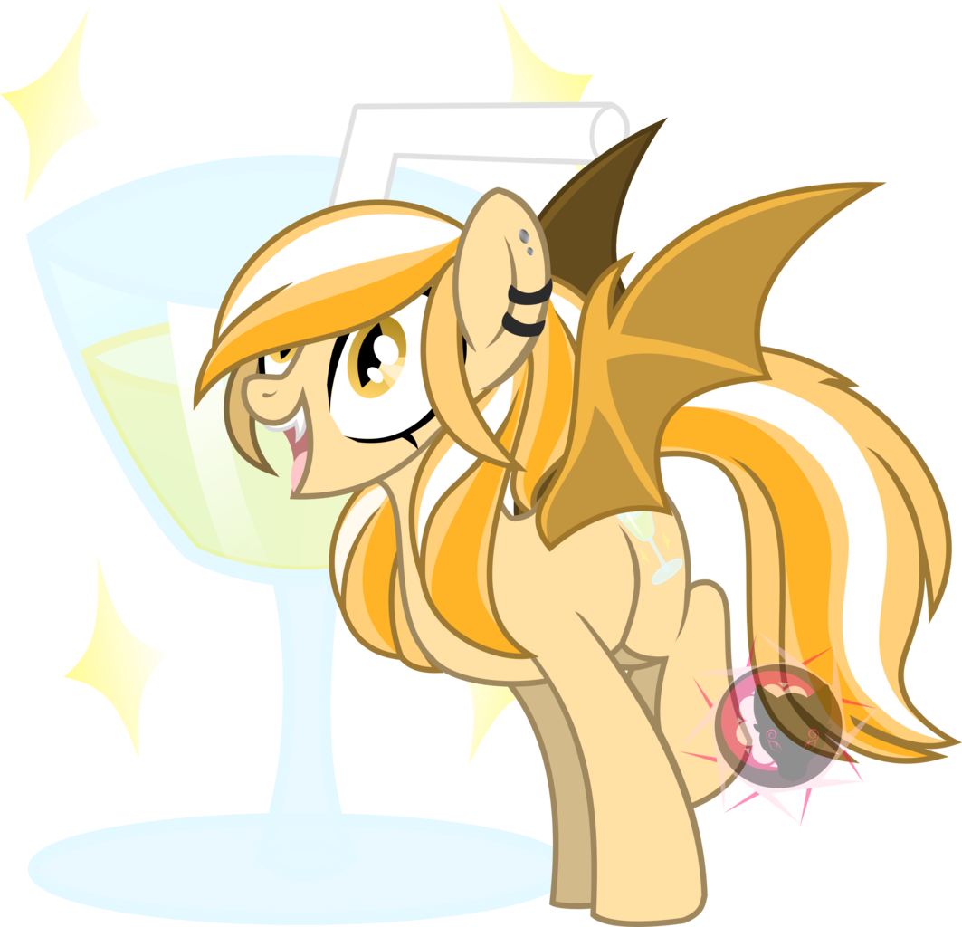 Red Moonwolf, Bat Pony, Bat Pony Oc, Fangs, Glass, - Artist (1063x1024), Png Download