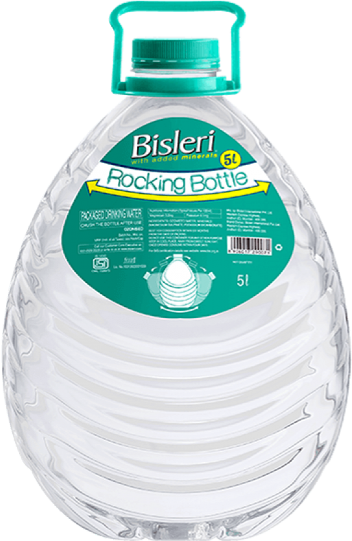 Bisleri 5 Litre Can Pack Of - Bisleri Bottle (480x540), Png Download
