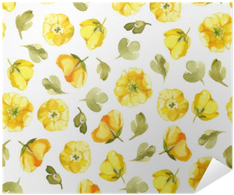 Seamless Pattern Of Watercolor Yellow Flower Isolate - Yellow Flower Seamless (400x400), Png Download