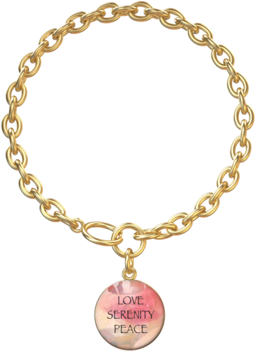 Serenity Round Gold Chain Bracelet - Circle Chain Vector Png (580x580), Png Download