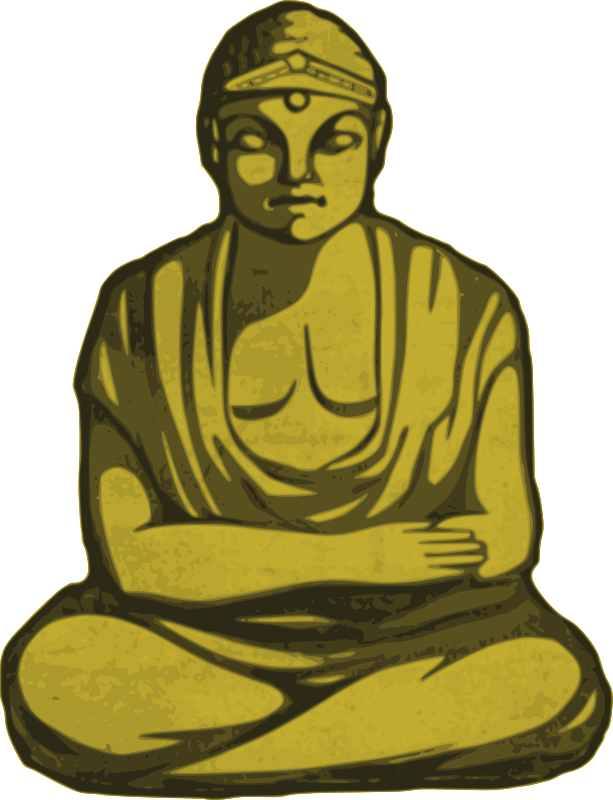 Golden Buddha 2 Clip Art At Clipart Library - Golden Buddha Clipart (456x595), Png Download