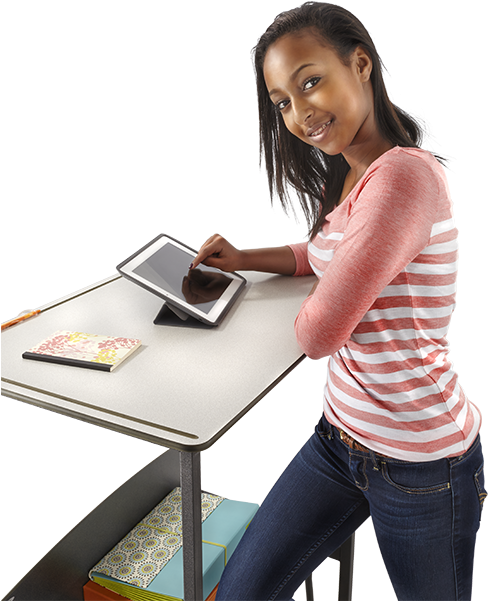 The Alphabetter Desk Is Making The News With Its Unique - Standing Desk Student Png (496x600), Png Download