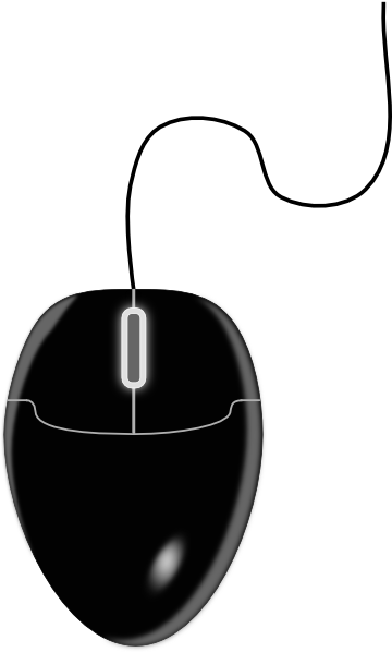 Black Mouse Clip Art - Computer Mouse Clipart Png (360x598), Png Download