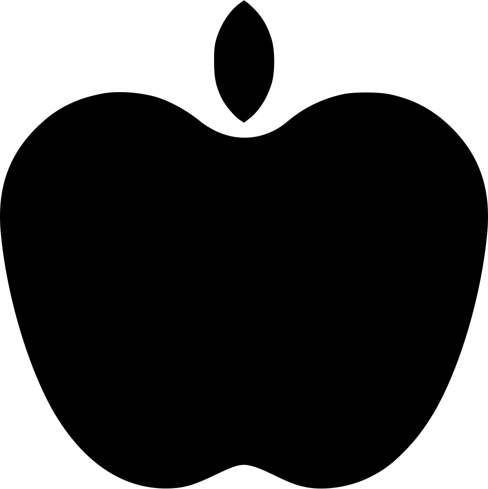 Apple Clipart Icon - Black Apple Clip Art (980x982), Png Download