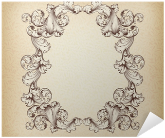 Vintage Border Frame Engraving Baroque Vector Poster - Life In The Victorian Kitchen By Karen Foy (400x400), Png Download