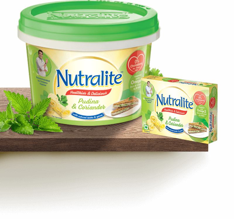 Nutralite Pudina &coriander 100g - Nutralite Pudina And Coriander Spread (800x748), Png Download