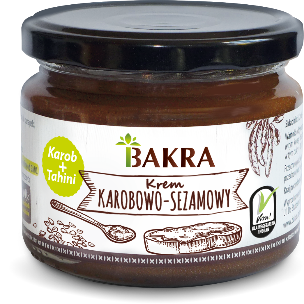 Krem Karobowo-sezamowy - Krem Karobowo-sezamowy 300 G Bakra (1449x1342), Png Download