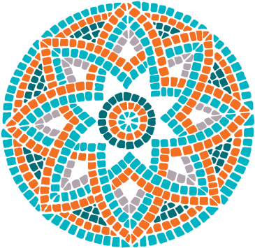 Greek Mosaic Colour Full Colour Glass Gobo - Bead (400x400), Png Download