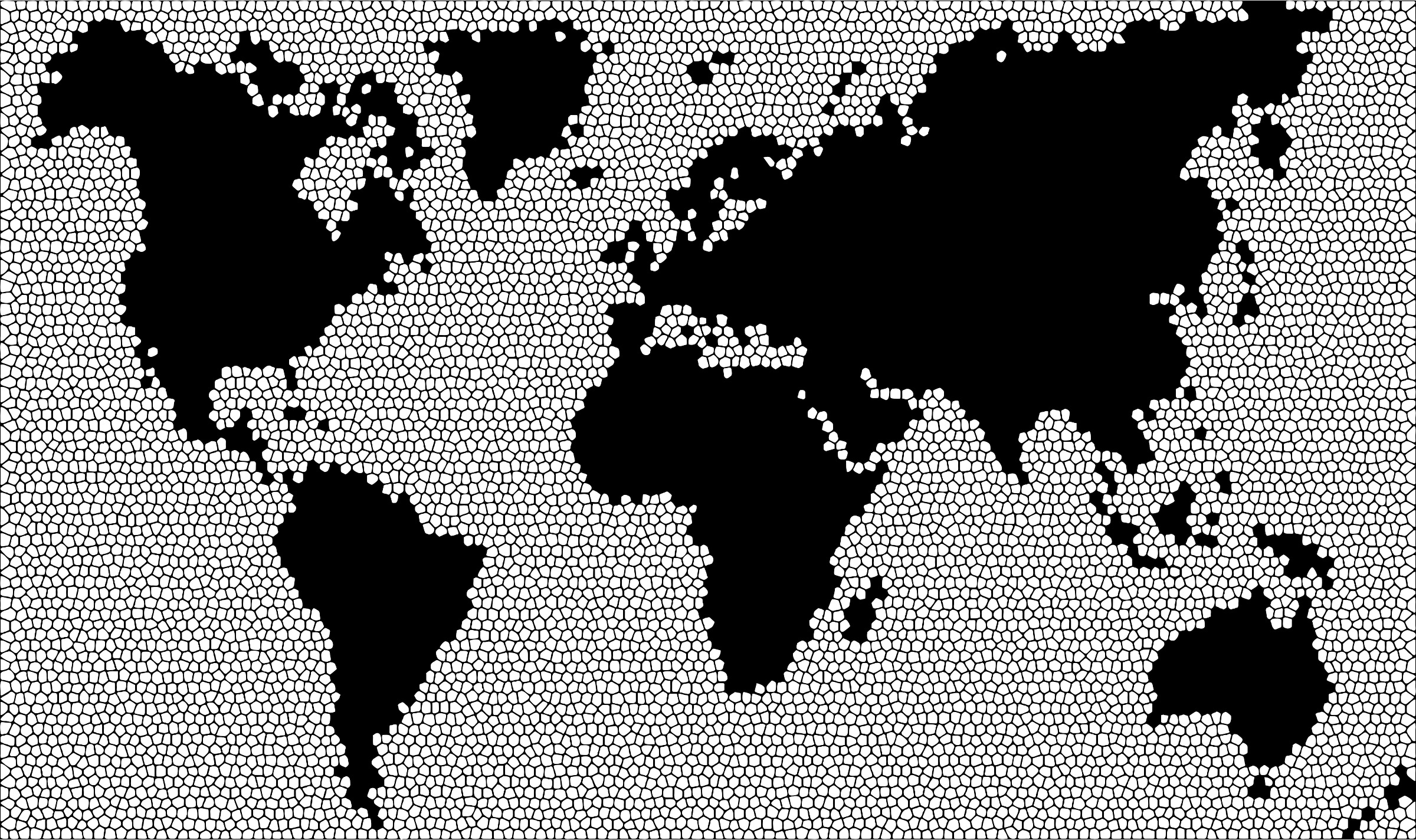 This Free Icons Png Design Of World Map Mosaic (2400x1424), Png Download