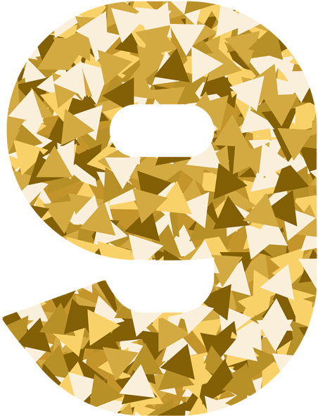 Mosaic Style Number Nine Png Clip Art Image - Clip Art (459x600), Png Download