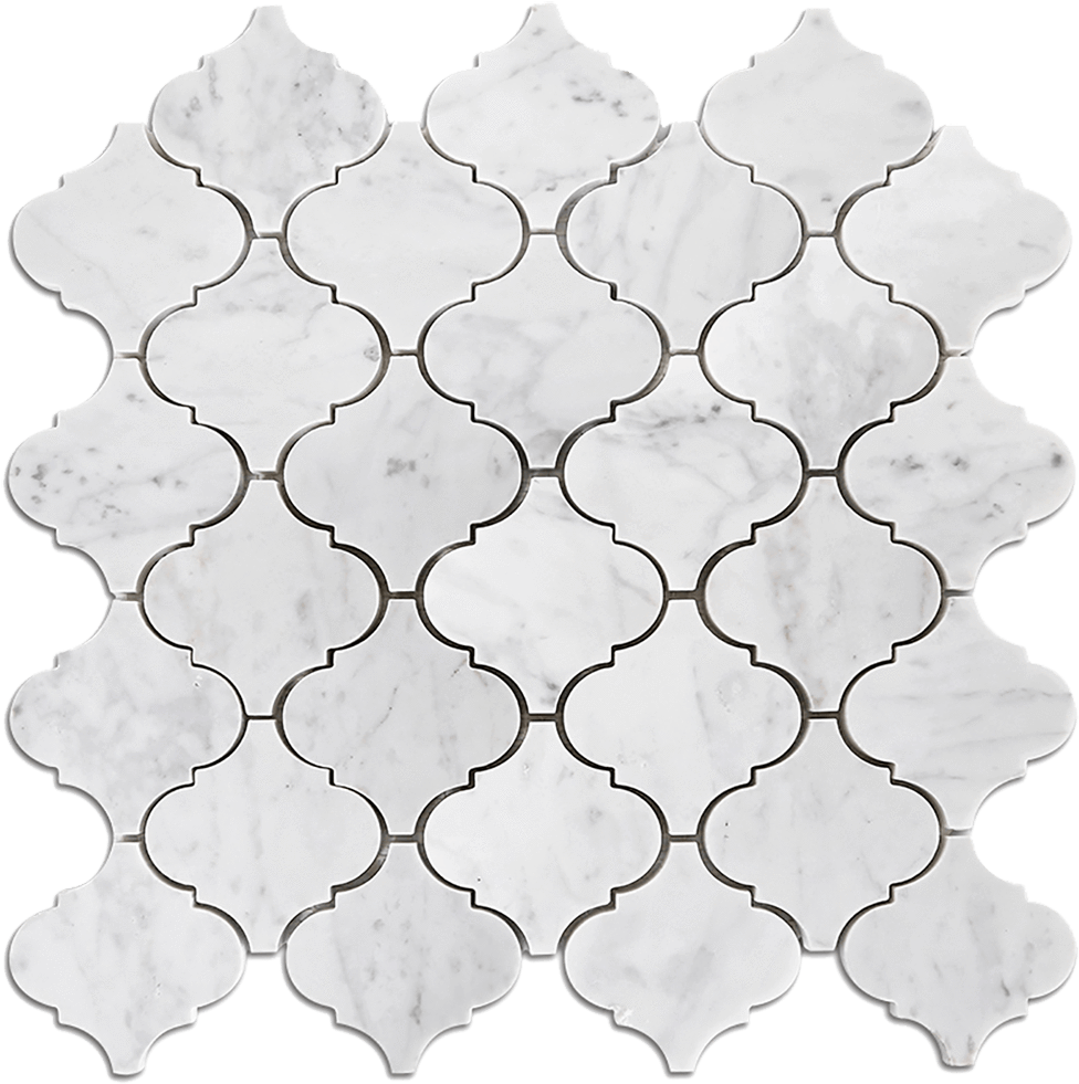 Bianco Gioia Marble Mosaic Tile Arabesque - Tile (1024x1025), Png Download