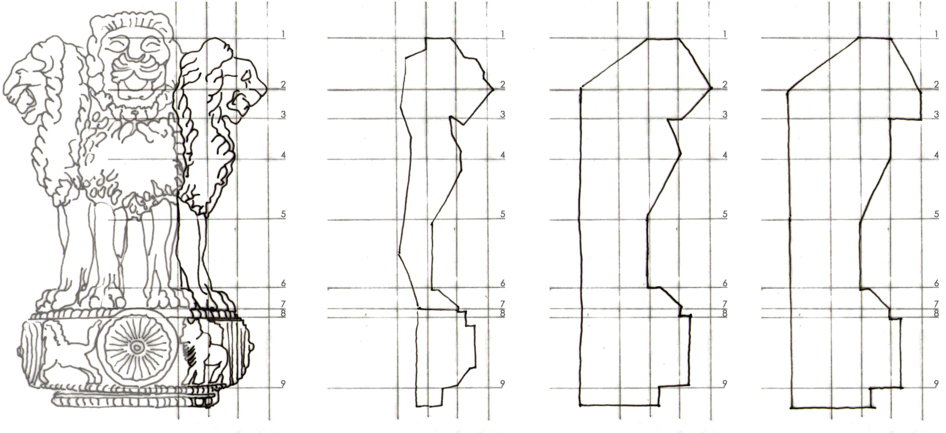 Derivation Of The Amar Veer Stambh From The National - Drawing (1000x442), Png Download