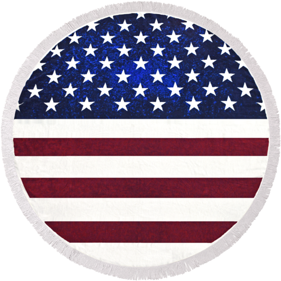 Towelswell Round Beach Towel Have Broad Market And - Round American Flag (600x600), Png Download