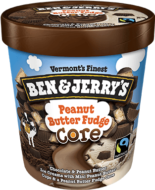 Peanut Butter Fudge Core Pint - Ben And Jerry's Peanut Butter Fudge Core (374x479), Png Download