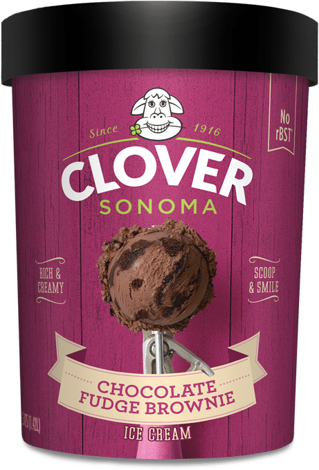 Chocolate Fudge Brownie - Clover Sonoma Ice Cream (604x725), Png Download