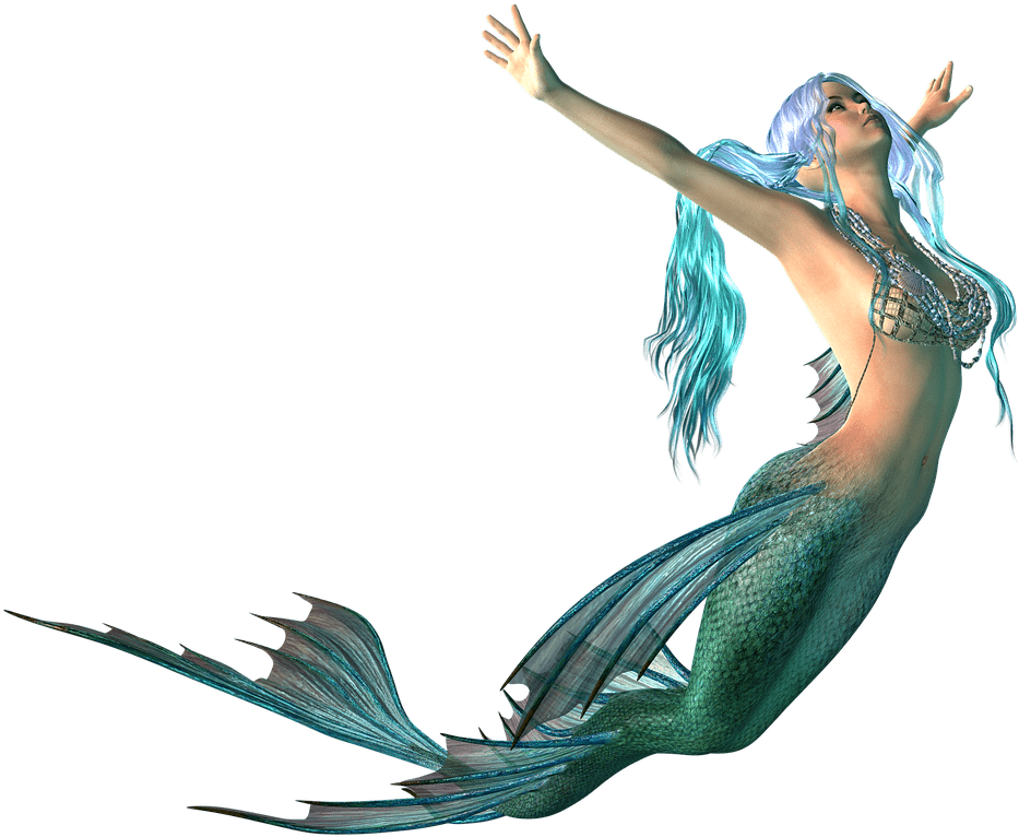 Mermaid Swimming Up - Mermaid Transparent Background (989x1280), Png Download