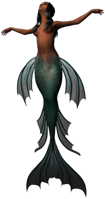 Mermaid Dark Green Tail - Mythical Creature Mermaid Fairy Silhouette (400x400), Png Download