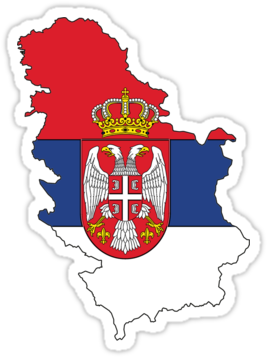 Free Blank Sticker Png - Serbia Flag And Name (375x360), Png Download