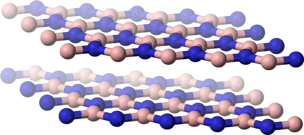 Two Alternately Stacked Layers Of Hexagonal Boron Nitride - Hexagonal Boron Nitride (1100x543), Png Download