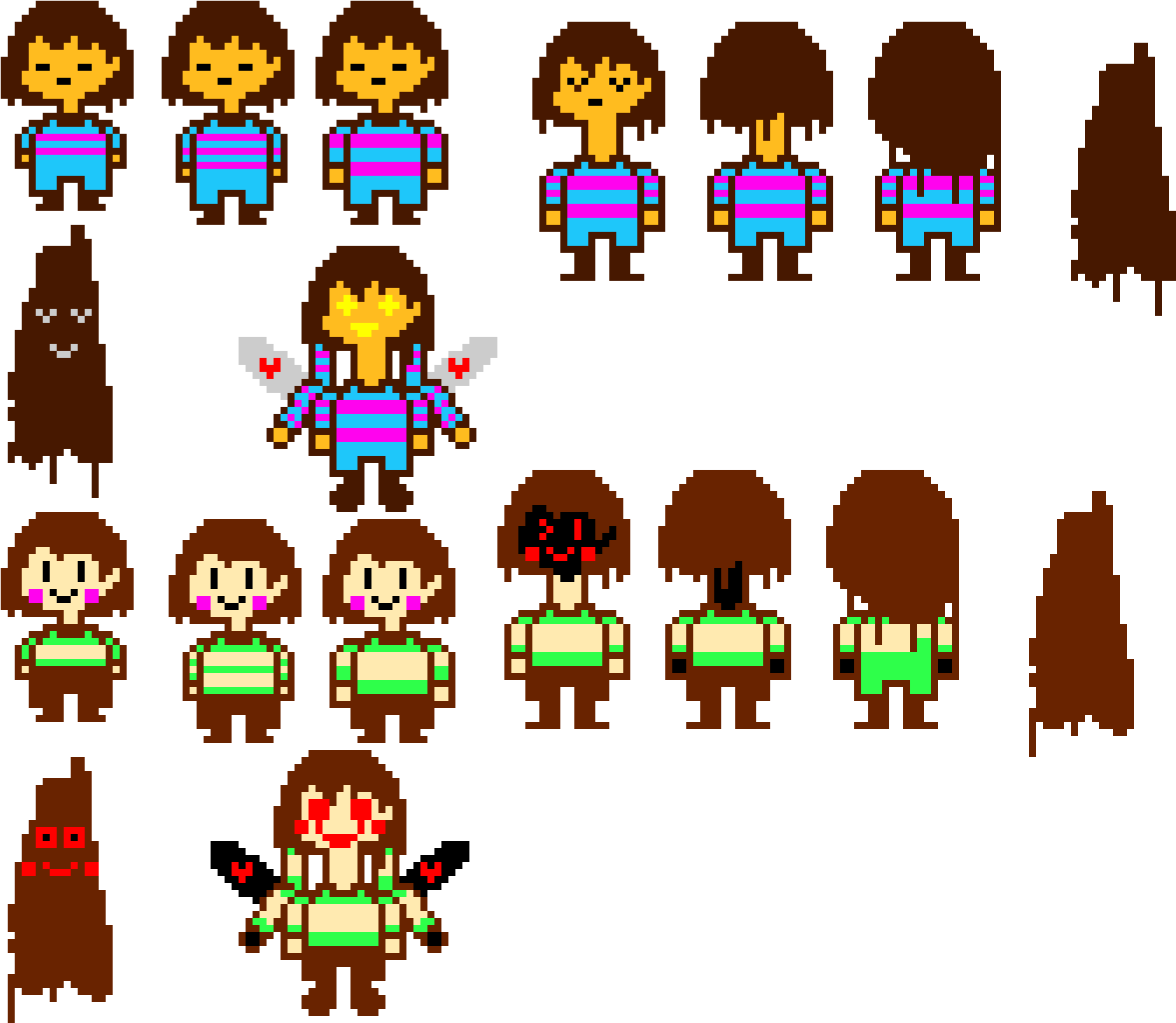 Chara And Frisk Fan-made Tranformation - Portable Network Graphics (1740x1530), Png Download