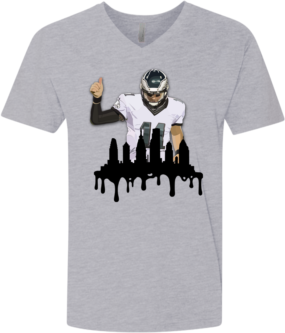 Carson Wentz Fitted V-neck / Philadelphia Eagles - T-shirt (1155x1155), Png Download