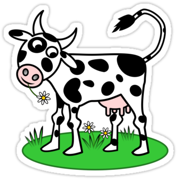 Clip Arts Related To - Thin Cow Cartoon (375x360), Png Download