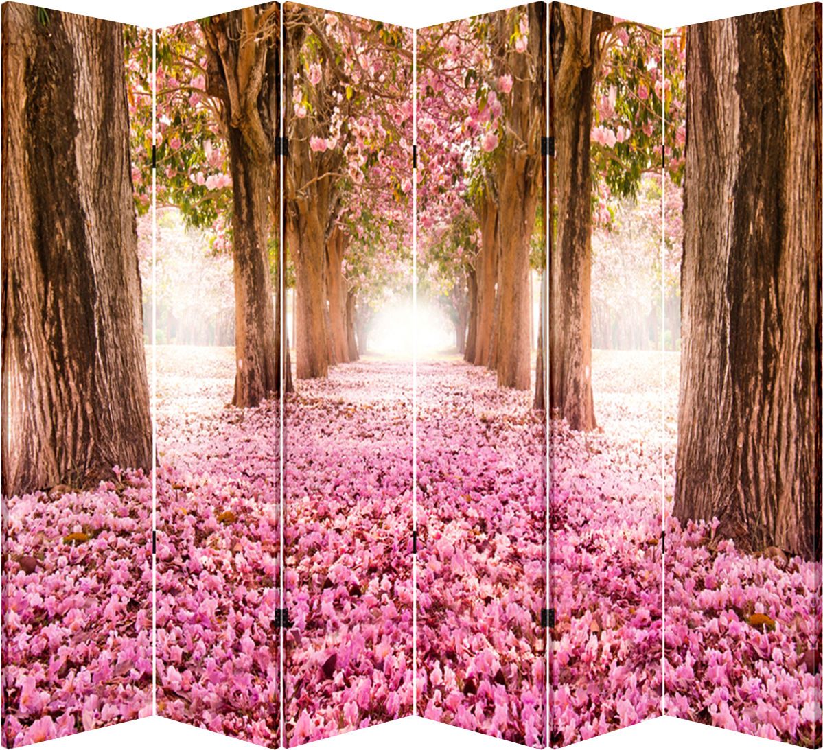 6 Panel Folding Screen Room Canvas Divider- Pink Pathway - Macbook Air 13 Inch Case Plastic Hard Shell Cover A1369 (1252x1200), Png Download